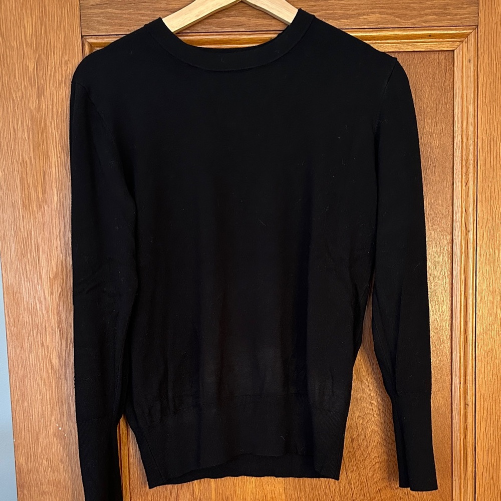 ZARA Black Long Sleeve Sweater with Gold Buttons